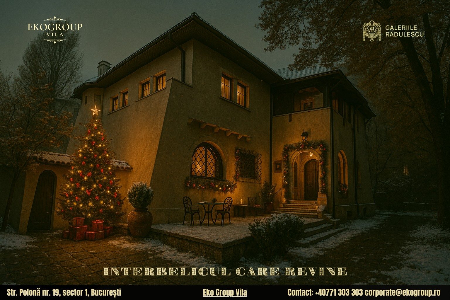 Poveste de Crăciun a anilor ’30: Eleganța interbelică în fosta Casă Tătărăscu, azi Eko Group Vila